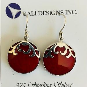 Coral Earrings Sterling Silver ear wires